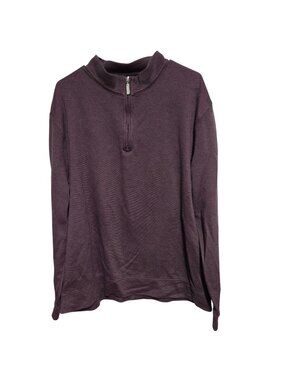 Kirkland Signature Sweater Mens Size XXL Plum Pullover 1/4 Zip Sweatshirt Casual